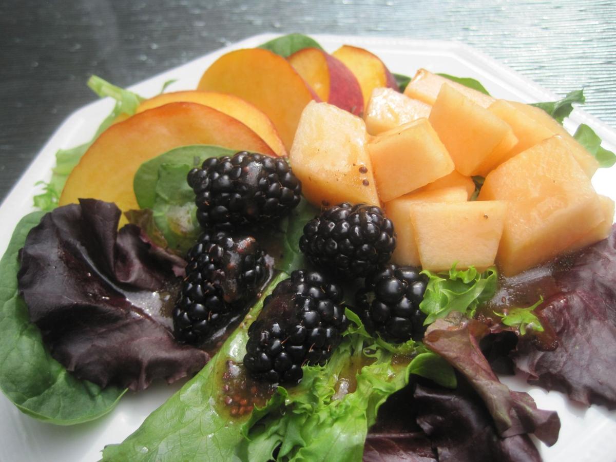 Charred baby gem and orange salad with mustard and poppy seed dressing