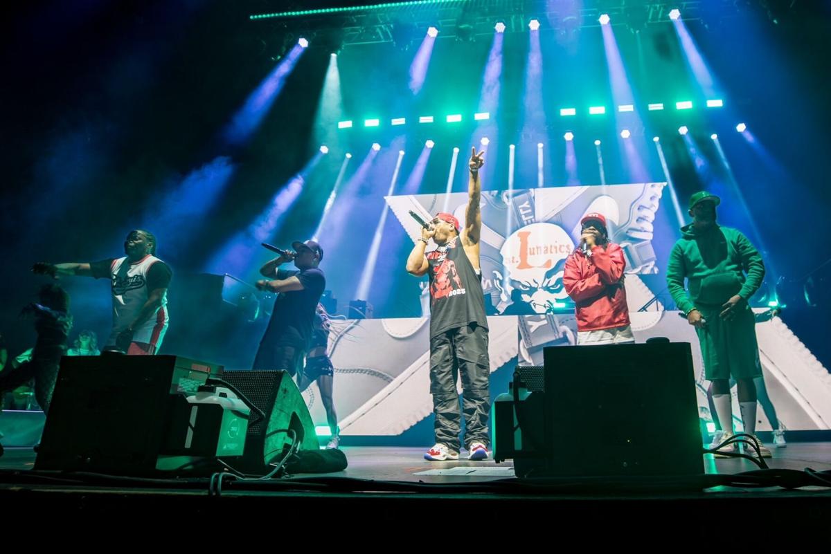 St. Lunatics members Nelly and Murphy Lee performing on the "Where the Party At" tour