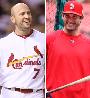 Former teammate Matt Holliday, now a left fielder for the St Louis News  Photo - Getty Images