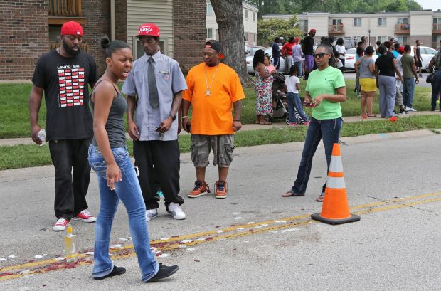 People protest the shooting of Michael Brown
