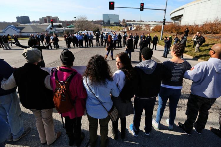Ferguson protests at the Brentwood Promenade