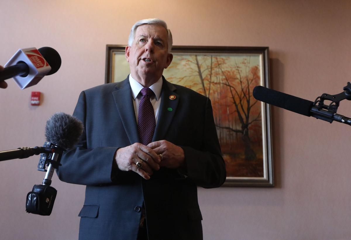 Gov. Mike Parson visits vaccination clinics in St. Louis metropolitan area