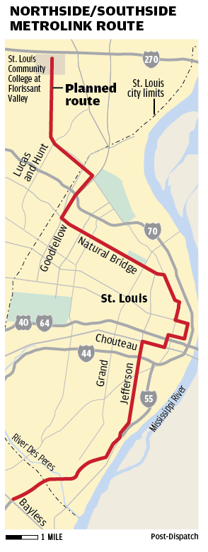 Northside/Southside MetroLink expansion route map