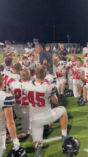 Triad football celebrates its win over Mascoutah