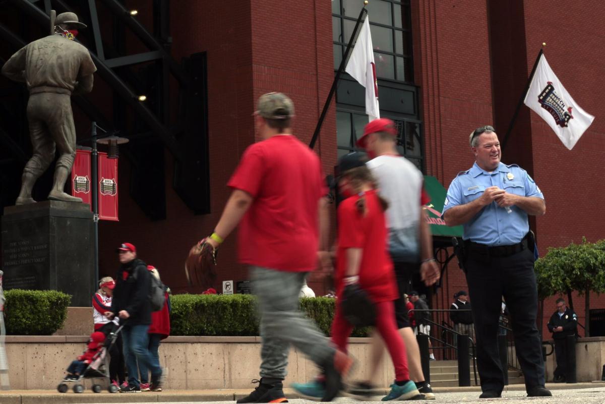 Police patrol Busch Stadium