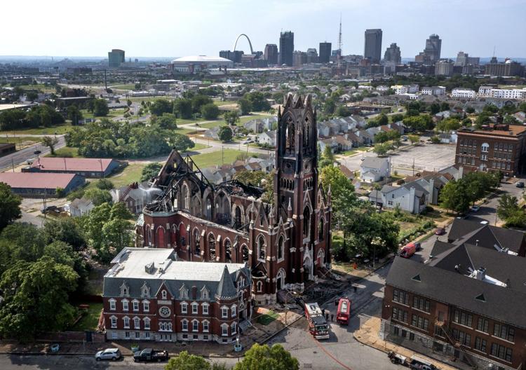 Blaze engulfs St. Louis skate park inside historic church