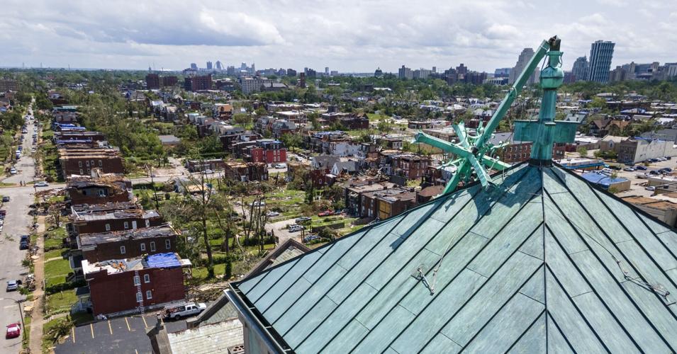 Tornado damage around St. Louis