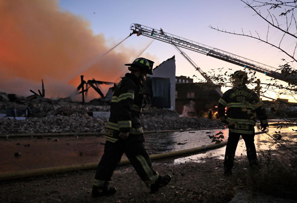 Five alarm warehouse fire in St. Louis
