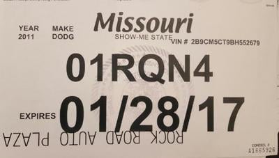 temporary license plate missouri tags plates louis st stltoday print released police