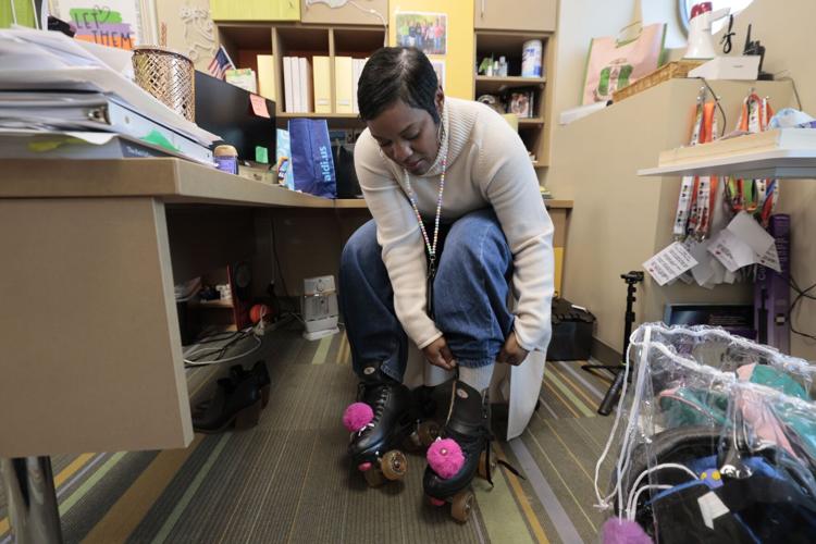 Principal makes school more fun on roller skates