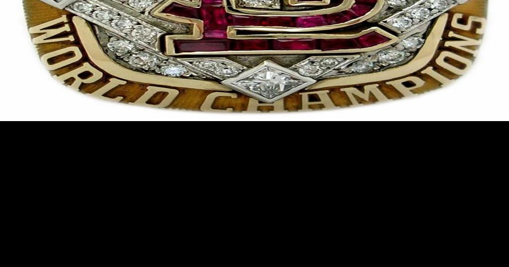 Detail view of the St. Louis Cardinals 2006 World Series Ring at News  Photo - Getty Images