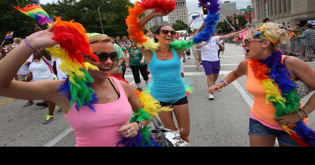 St. Louis gay pride parade and adores four newly married city
