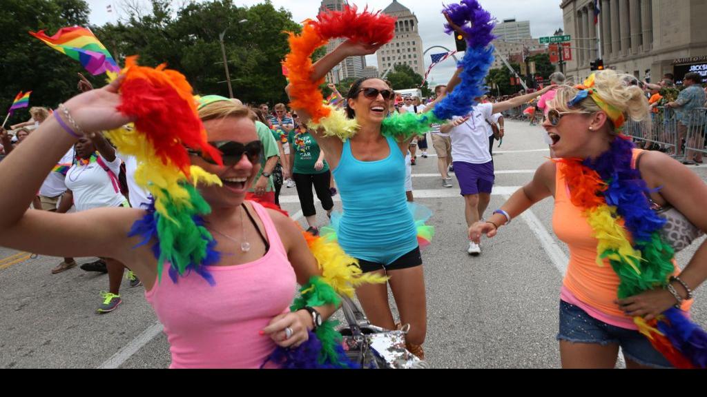St. Louis gay pride parade and adores four newly married city