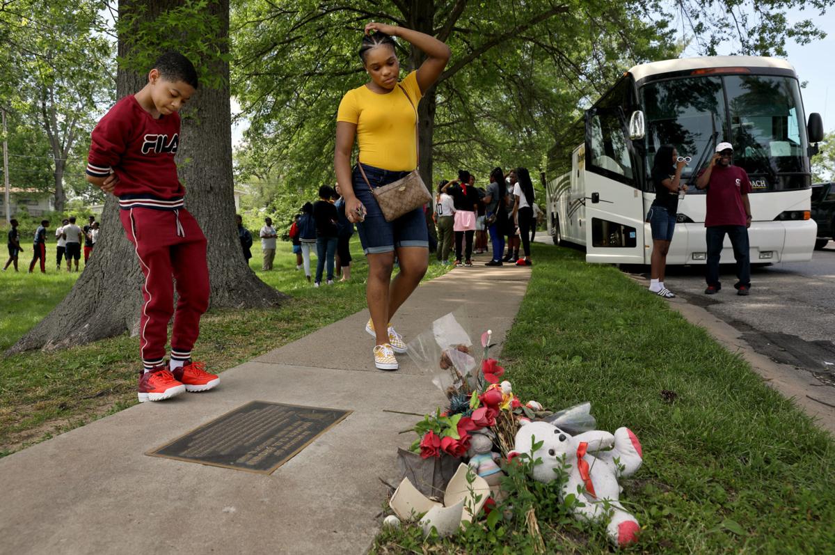 Michael Brown memorial on Canfield Drive in Ferguson