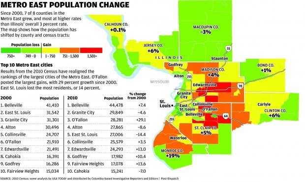 Metro East Illinois Map Metro East Enjoys Census Surge | Illinois | Stltoday.com