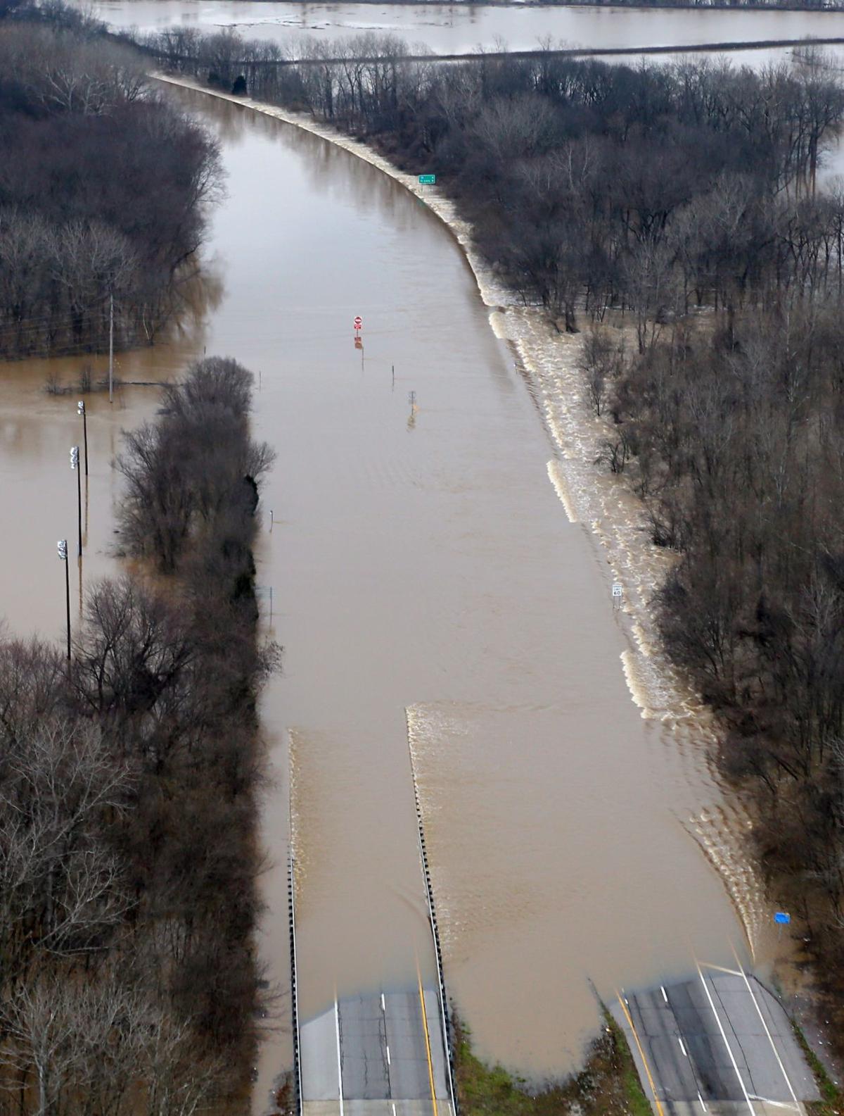 Surging Meramec River swamps flood records and major highways