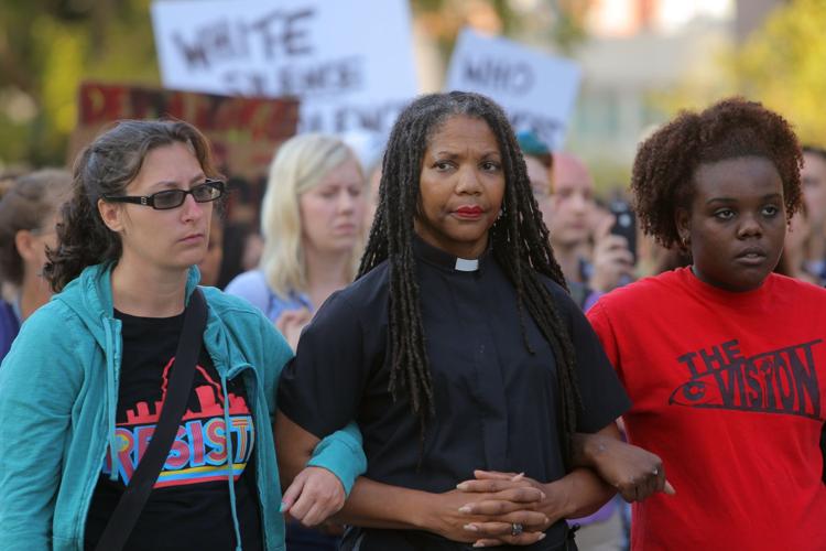 Silent march down Market Street in downtown St. Louis