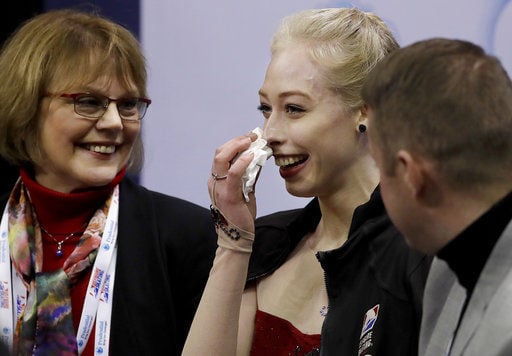 Rising star Tennell leads after women's short program