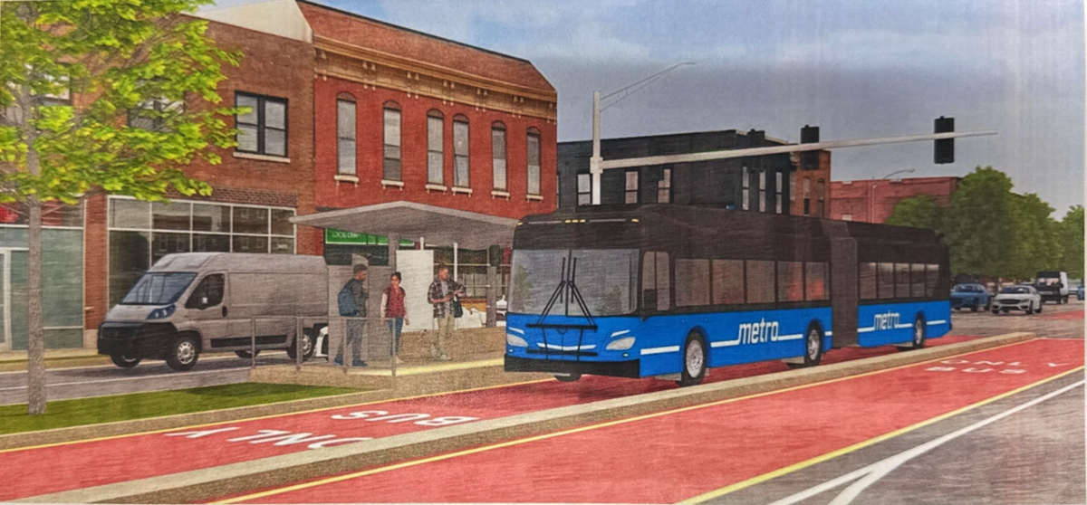 Rendering of BRT on Jefferson Avenue