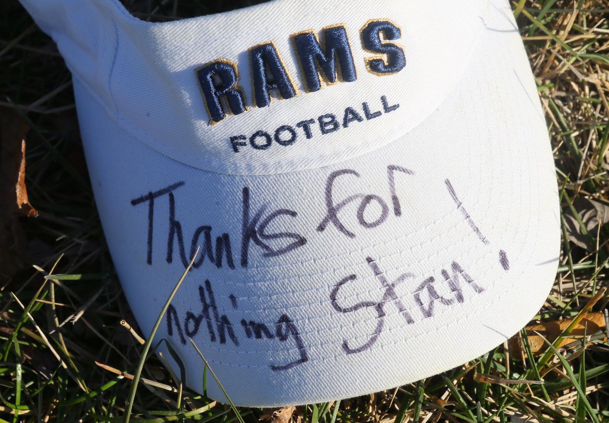 Rams jerseys are left at traning center after team announce they're leaving