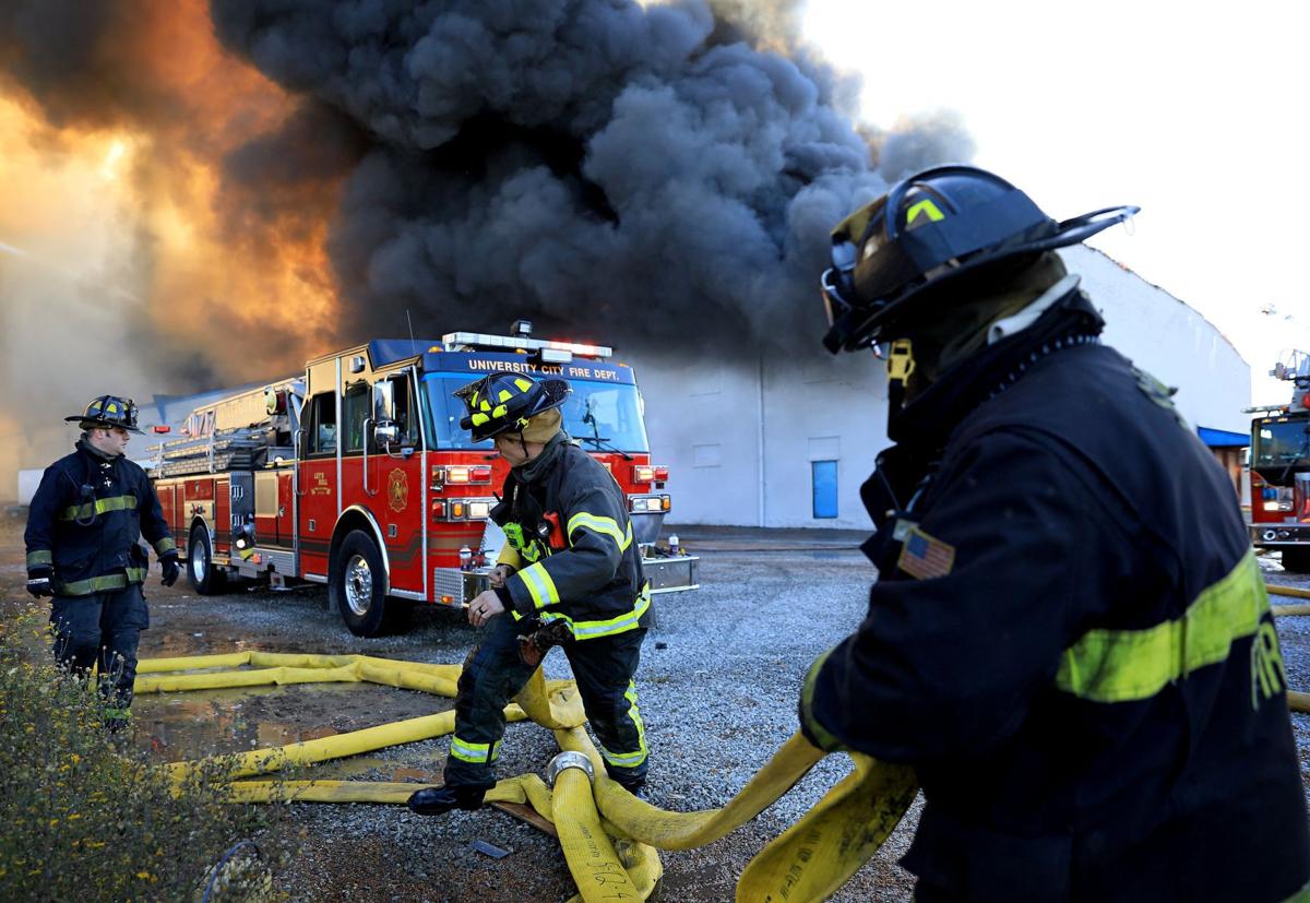 Five alarm warehouse fire in St. Louis