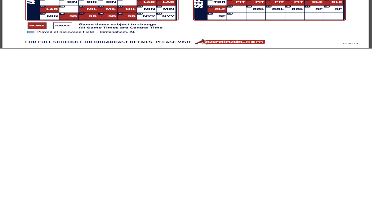 Cardinals 2024 regular season schedule