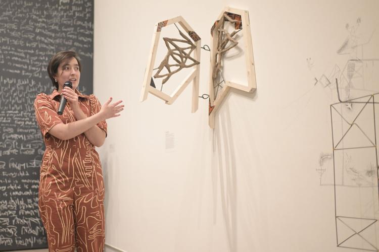 Washington University MFA student and Arthur Osver scholar Carmen Ribaudo during the opening of an art exhibit ‘Slow Gardens’