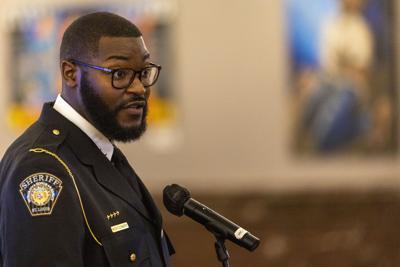 Sheriff Alfred Montgomery speaks to City Aldermen