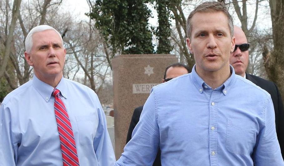 Vice President and Missouri governor visit vandalized cemetery