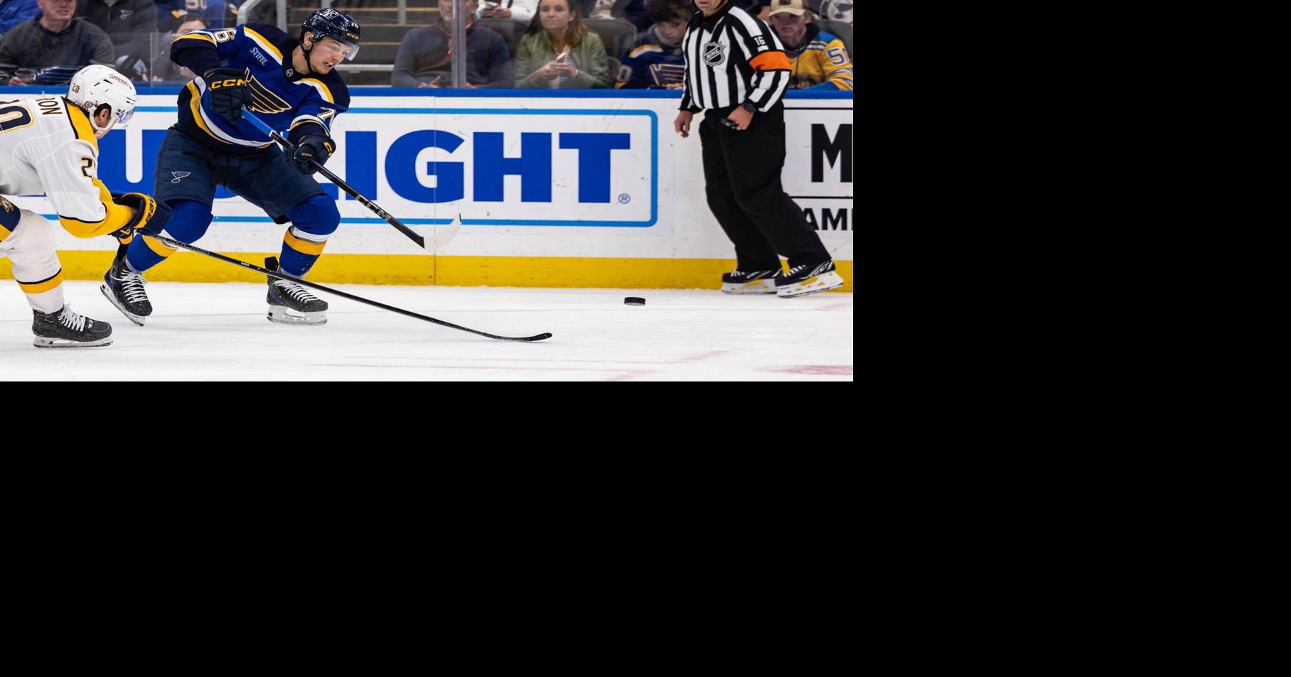 Blues forward Zack Bolduc fined for cross-checking Nashville's Nick Blankenburg