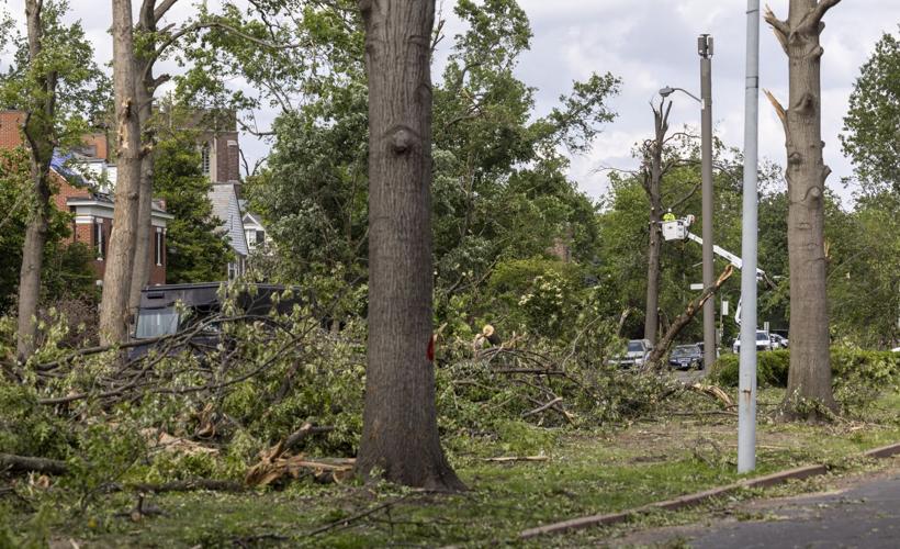Tornado damage in Clayton