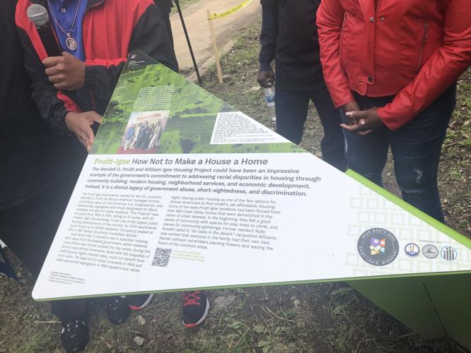 Unveiling of historic marker at the site of Pruitt-Igoe