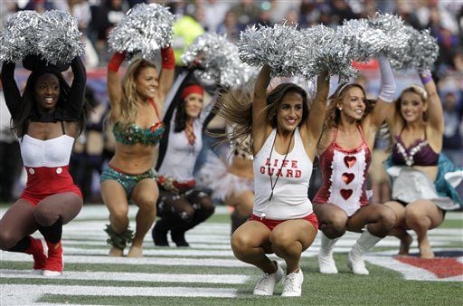 Patriots Cheerleaders in Halloween Costumes