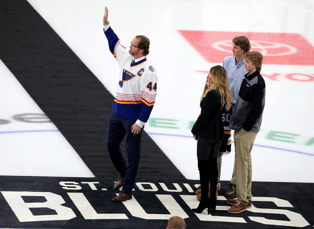 Pronger drops the puck on night Blues announce jersey retirement 