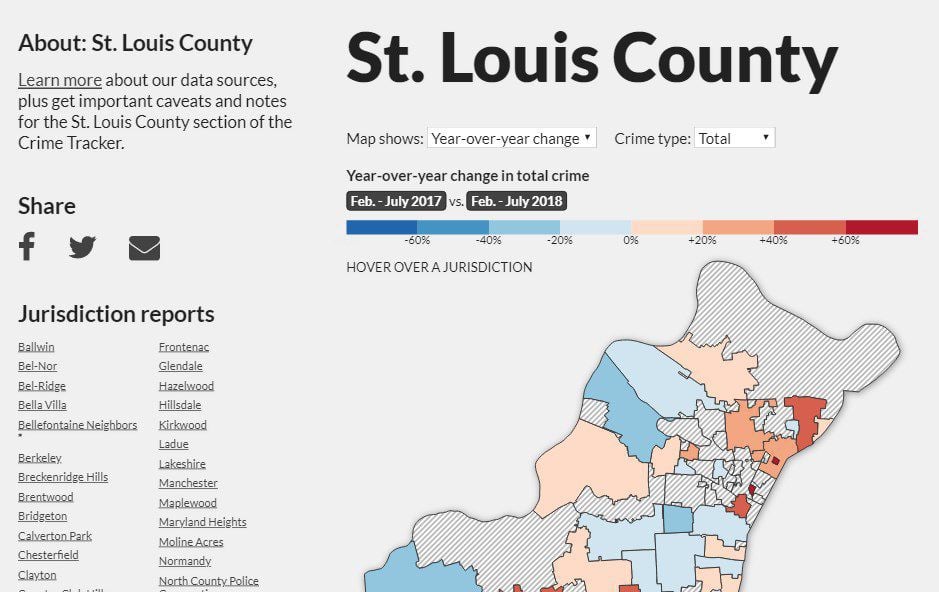 Map St Louis County Crime Tracker now lets you track crime in St. Louis County | Law 