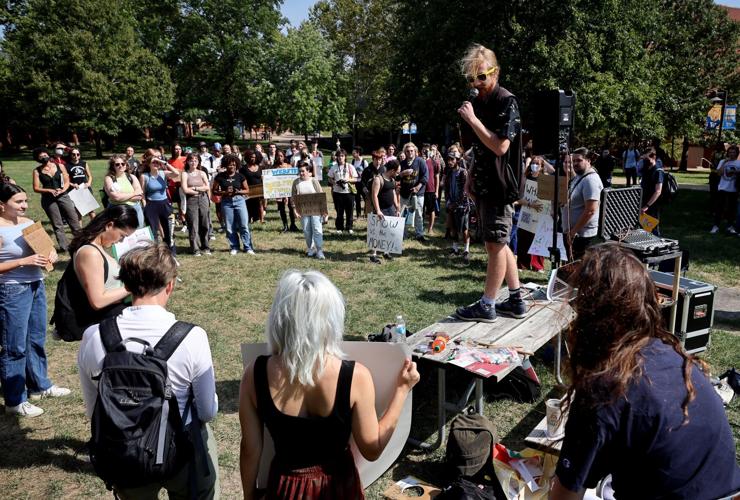 Webster University students protest for transparency and reform