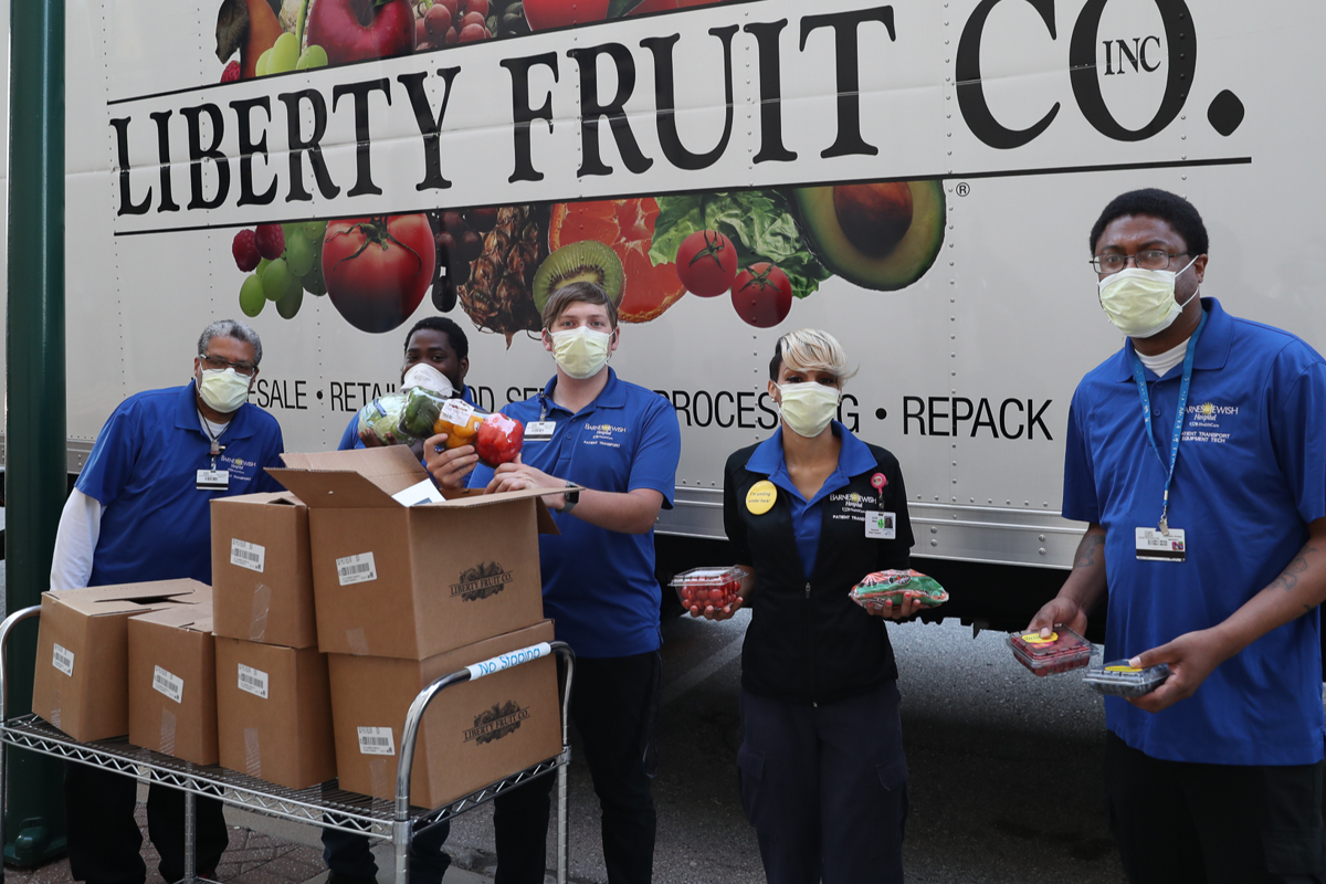 Barnes Jewish healthcare heroes receive #ProduceBoxProject through donation from Stange Law Firm,