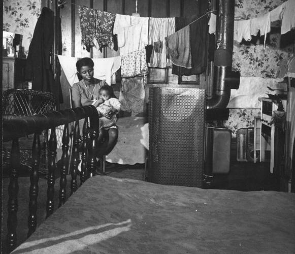 Ramshackle housing, 1948