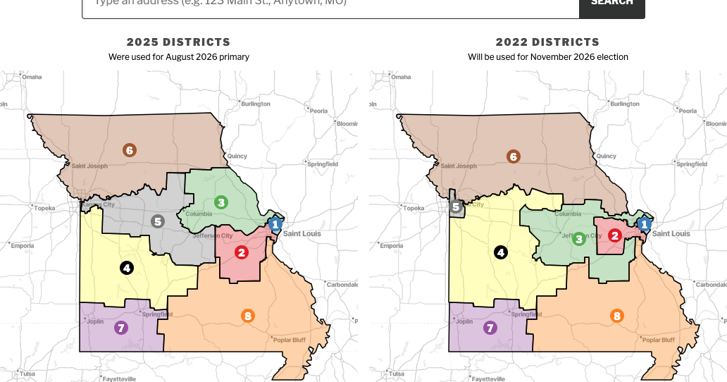 Find out if you'll vote in a different Missouri congressional district in November