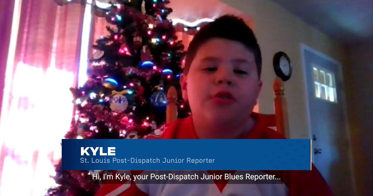 Kyle Rote Broadcaster Watch Blues Junior Reporter Kyle interview Scott Perunovich