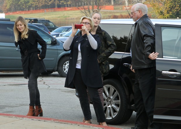 Politicians out at early voting places