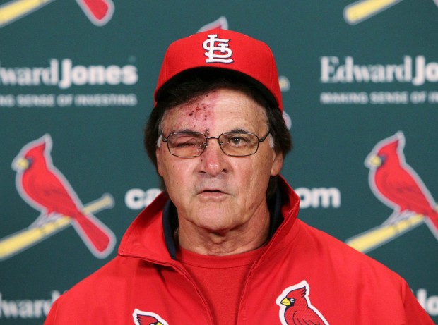 St. Louis Cardinals manager Tony La Russa looks on during an