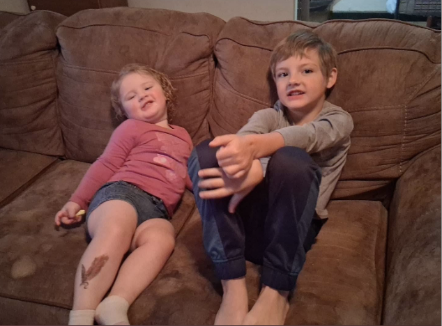 Bailey Humphreys (left) and her brother Sebastian Barlett