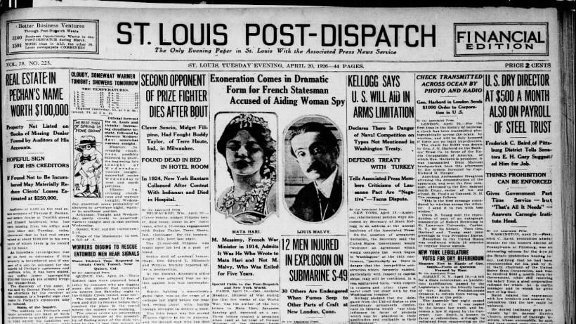 stltoday.com - Post-Dispatch archives - See the April 20, 1926, front page: Real estate in Pechan's name worth $100,000