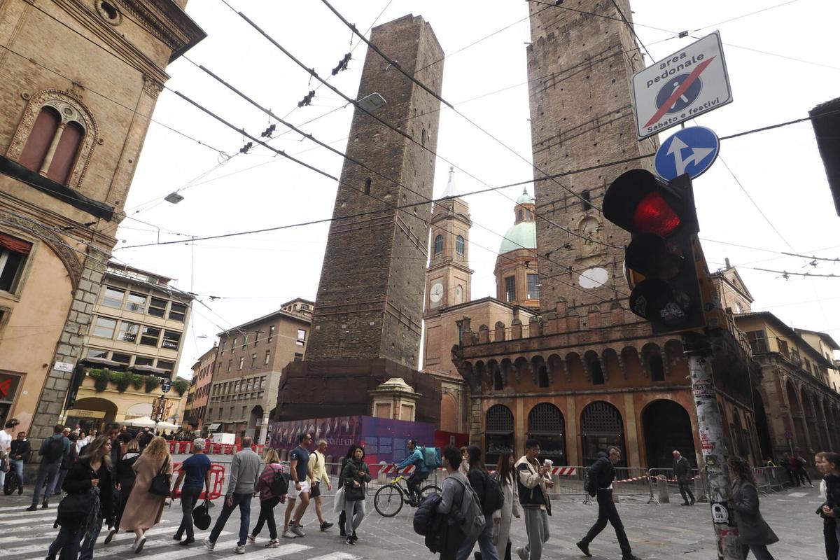 Italy officials secure 12th century leaning tower in Bologna