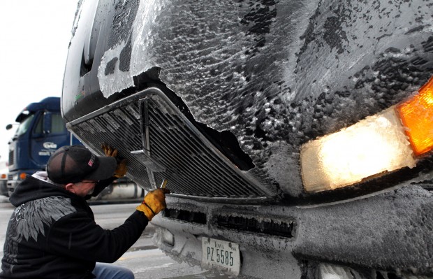 Winter storm slows truckers in Foristell