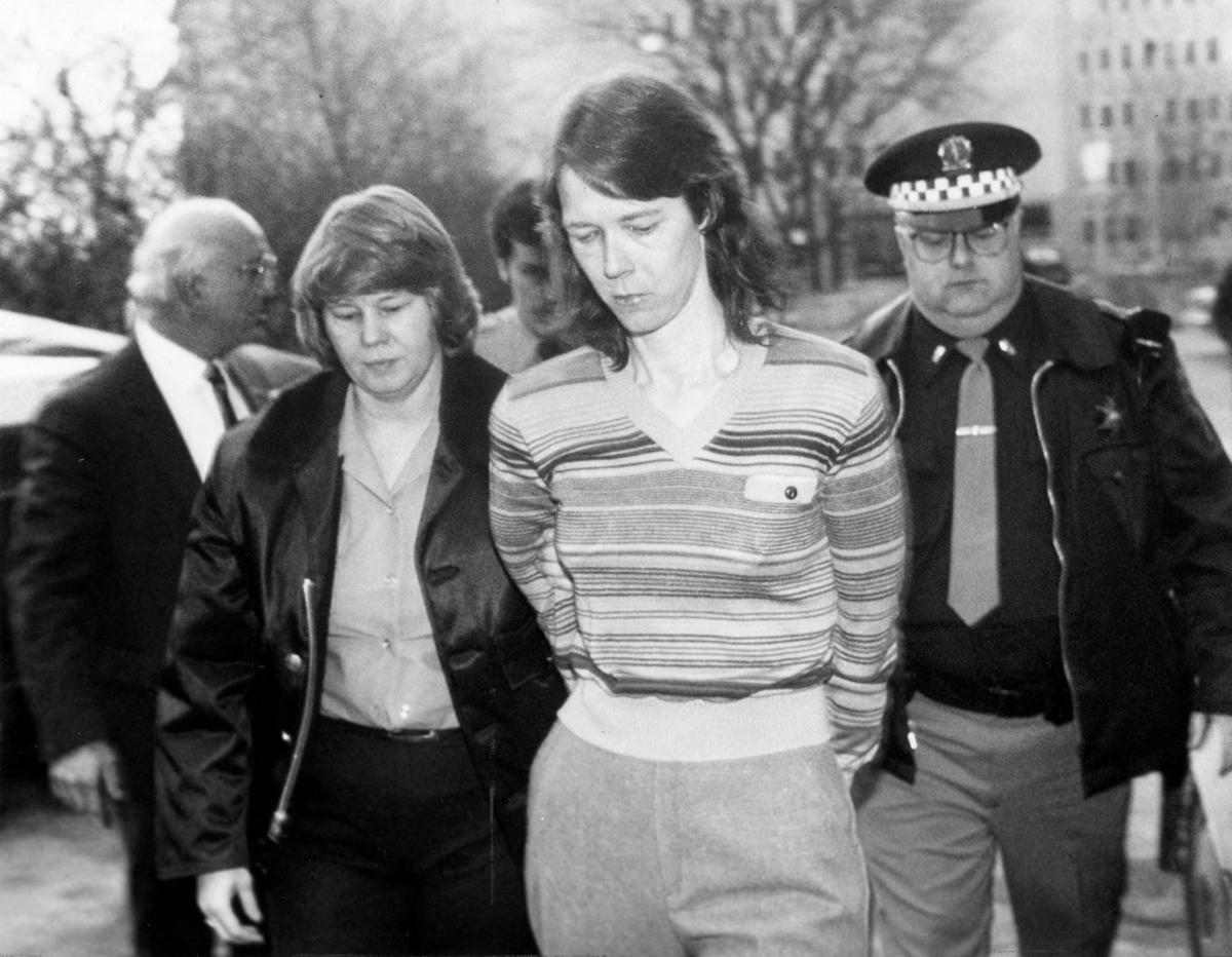 Paula Sims escorted into court in 1990