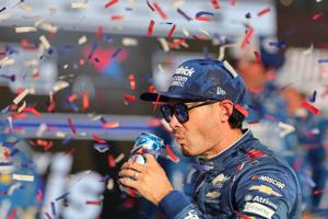 Racers compete in the Enjoy Illinois 300 NASCAR Cup Series at the World Wide Technology Raceway