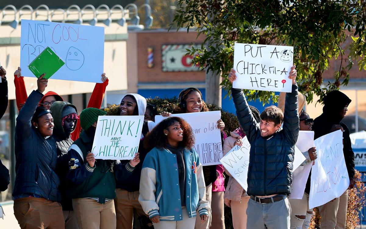 Students protest marijuana dispensary opening near Soulard school
