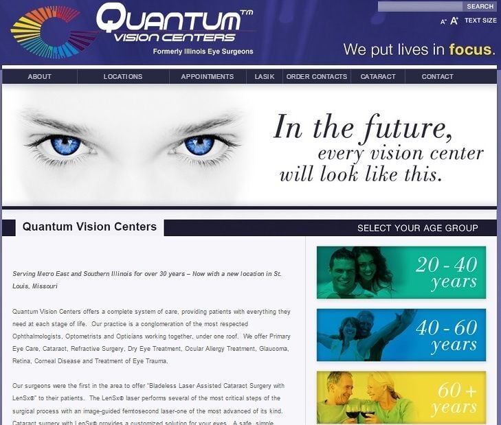 Quantum Vision Centers screengrab (for Top Workplaces gallery)